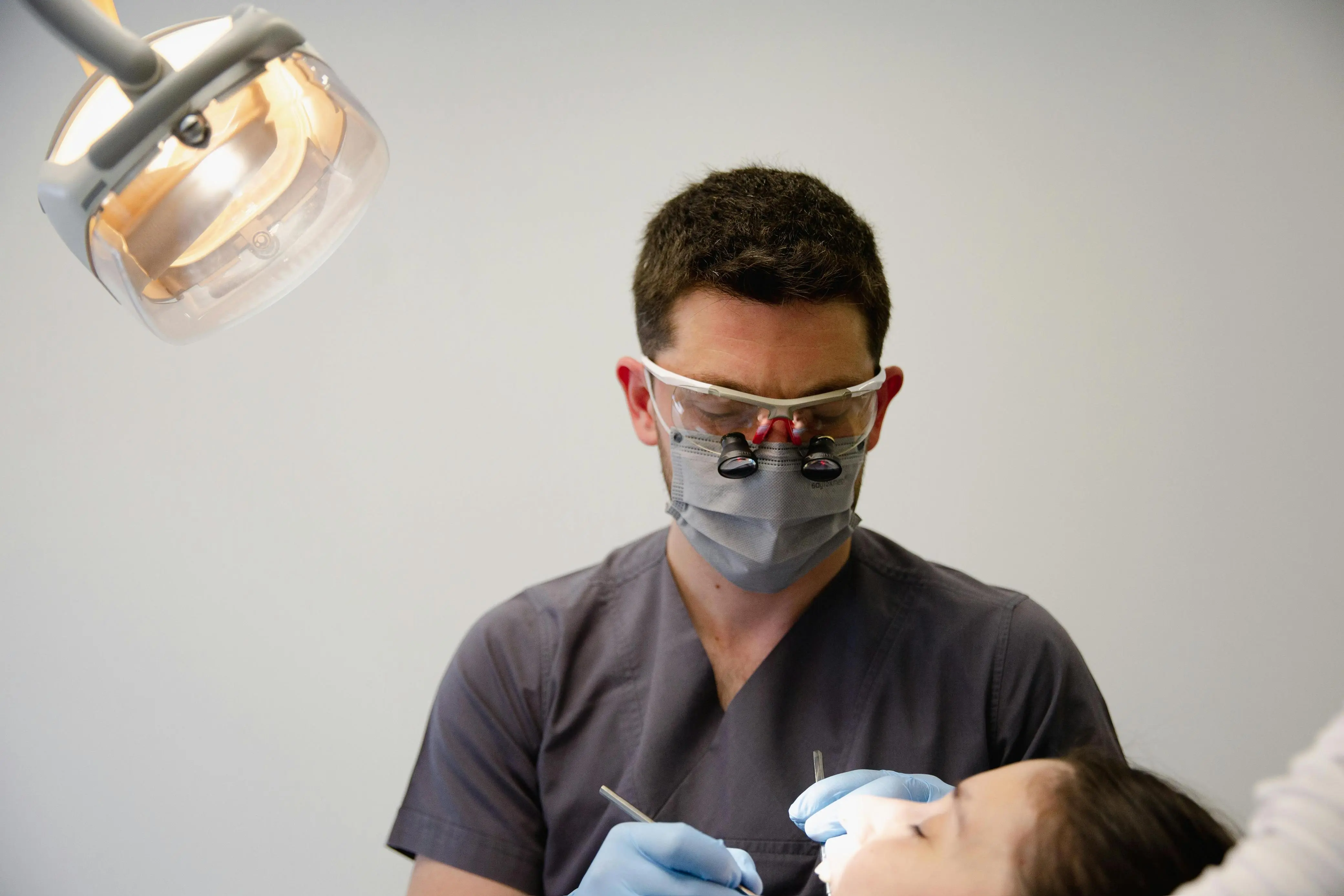 Student studying dental exam material